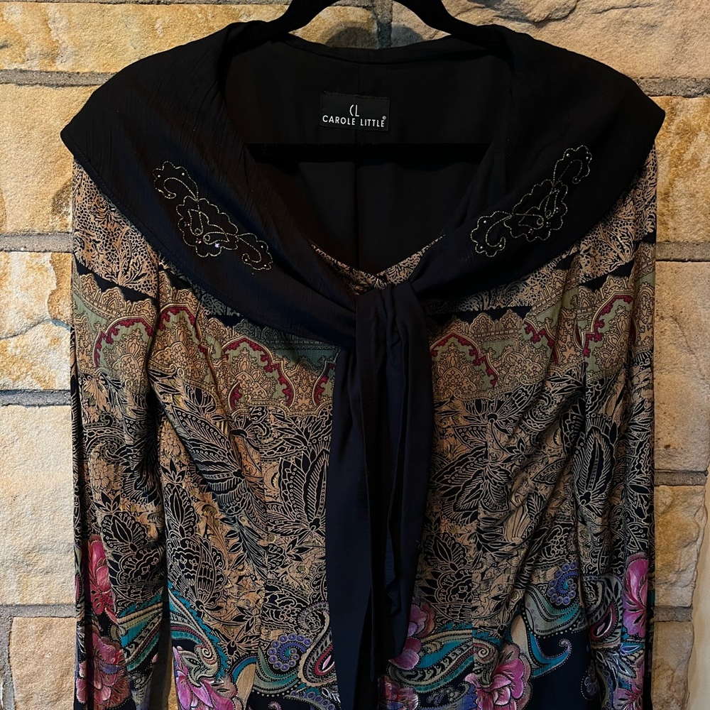 Carole Little Multicolor Blouse with Black Accents